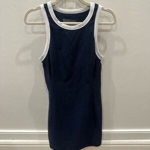 Beyond Yoga Navy and White Mini Dress